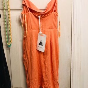Orange slip dress